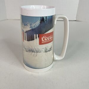 Vintage Coors Thermo Serv Mug, Winter Landscape, Plastic, Beer, Mug, Cup Handle